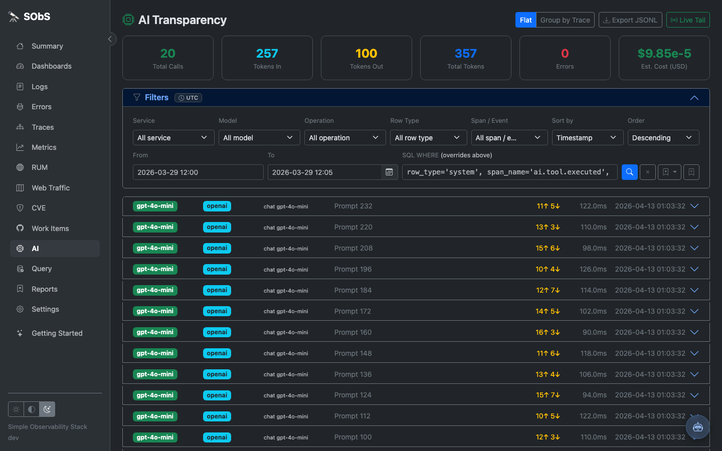 Rectifyr AI assistant and agent flow view