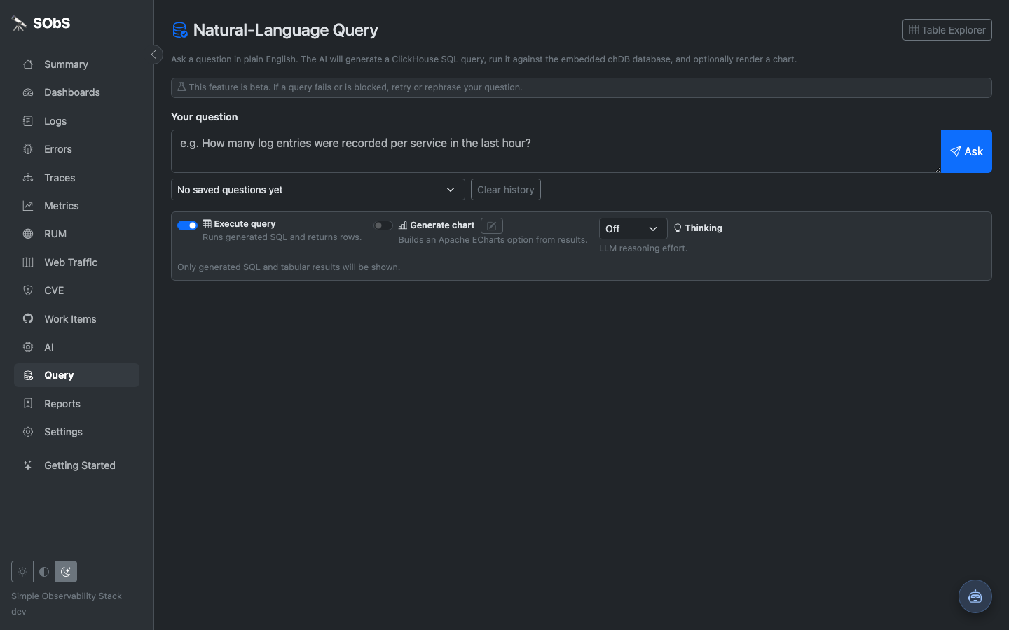 Rectifyr natural language query interface